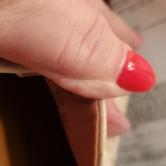 Tooled leather Patricia Nash slipons. Buff color, size 8M - Picture 5 of 5